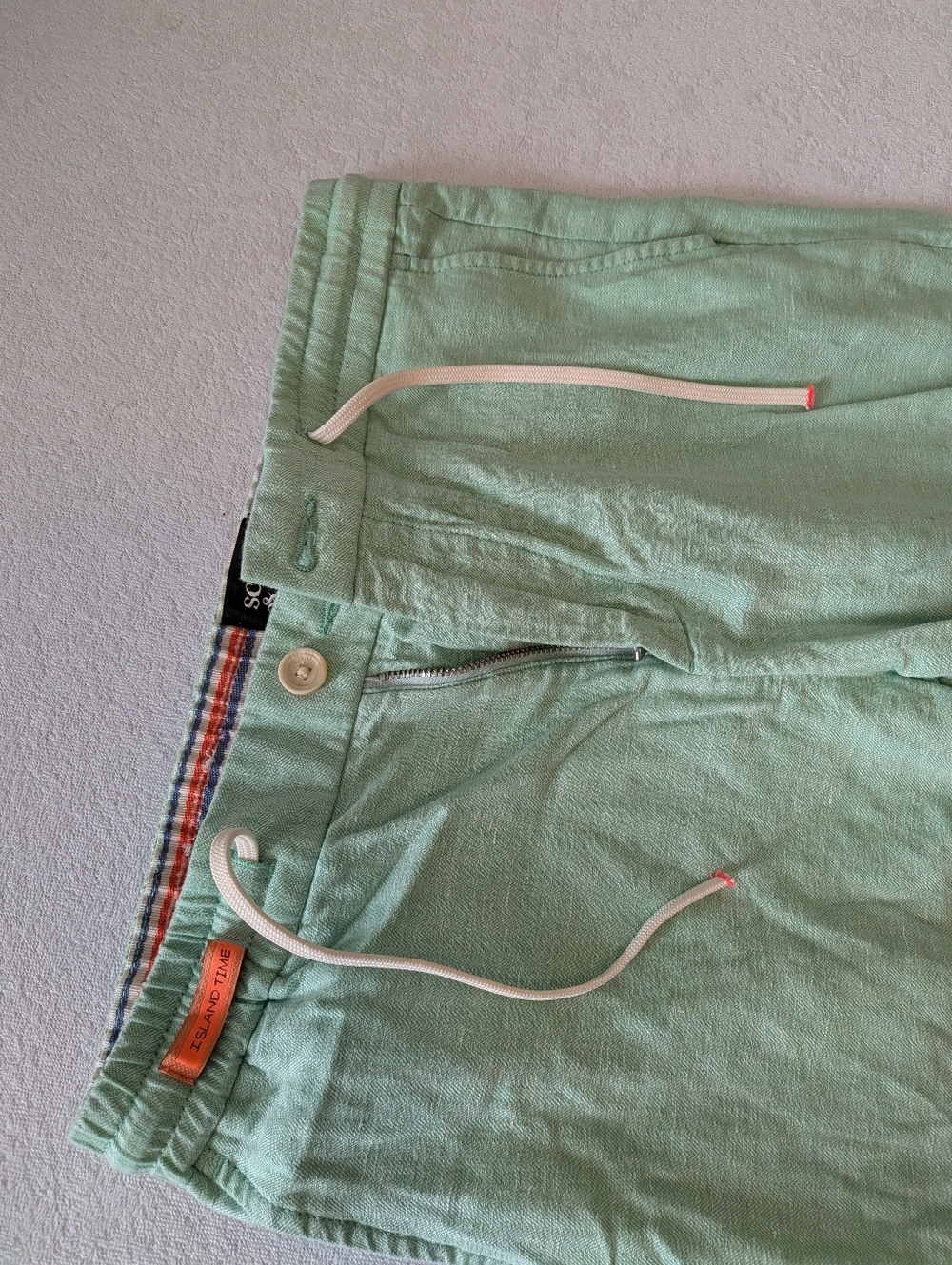Scotch & Soda Linen Blend Warren Pants Mens 28/32 Light Green Island Time. Slim. - Picture 2 of 4